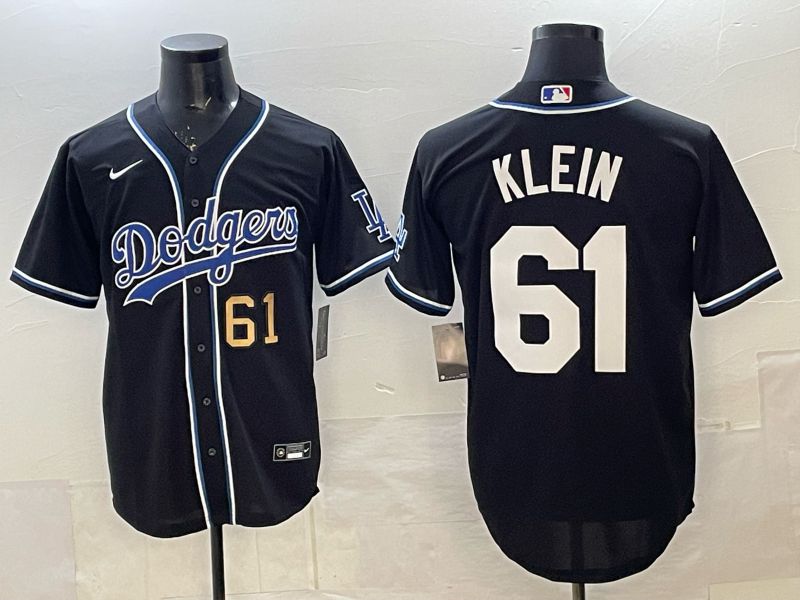 Men 2025 Nike Los Angeles Dodgers #61 Klein Black Game MLB Jersey 04->los angeles dodgers->MLB Jersey